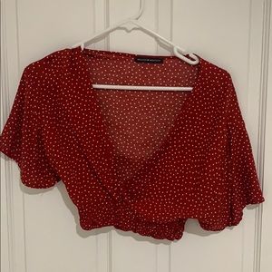 Brandy Melville Red Polka Dot Top